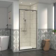 Showers NRG 1000mm Bathroom Shower Enclosures Pivot Door Chrome Framed 1200x1000mm SMC Rectangle Shower Tray White