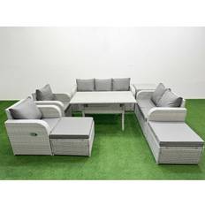 Garden & Outdoor Furniture Fimous Pe Rattan Garden Furniture Reclining Chair Sofa Set 2 Seater Outdoor Lounge Set