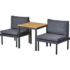 Aluminium Loungesæt Saro Pesaro Sæt Med 2 Loungesofamoduler - Koksgrå Loungesæt