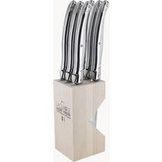 Six Steak Knife Set in Block Black