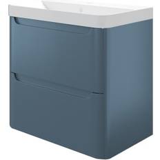 Malmo Misty Blue Wall Hung J Pull Compact Vanity Unit 500 x 350mm