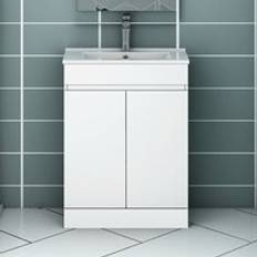 Bathroom Furniture Sky Floor Standing Bathroom Vanity Unit 600mm Gloss White