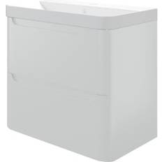Malmo Gloss White Wall Hung J Pull Compact Vanity Unit 600 x 350mm