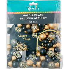 Black Balloons 100% Pack of 100 Gold and Black Balloon Arch Kit