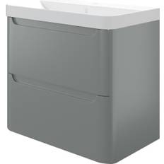 Malmo Dust Grey Wall Hung J Pull Compact Vanity Unit 600 x 350mm
