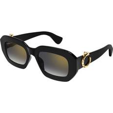 Cartier Modern Rektangulär Solglasögon med Panthère C-detalj - Black