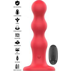 Cody Vibrator with Suction Cup & Remote Control Red
