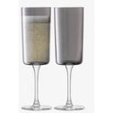 Gold Champagne Glasses LSA International Flute Set of 2 210ml Grey Champagne Glass 2pcs