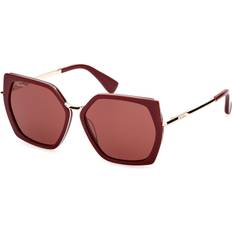 Solglasögon Max Mara Woman MM0136 Miller-5 Sunglasses Acetate Bordeaux Geometric Normal