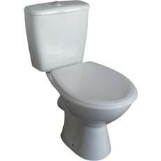 Floor Mounted Water Toilets Plumbsure Bodmin White Close-coupled Toilet with Standard Close Seat
