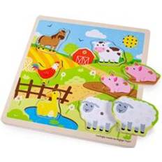 Knob Puzzles Bigjigs Toys Wooden Farm Themed Sound Puzzle