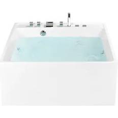 Beliani Modern Hot Tub White Acrylic 130 x 130 cm