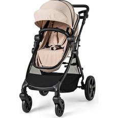 2 in 1 pram Costway 2-in-1 Convertible Baby Stroller with Reversible Seat and Adjustable Canopy Beige