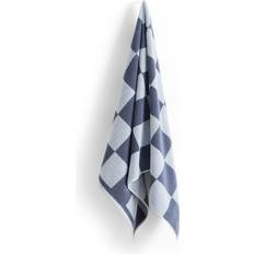 Organic Bath Towels Hay Check 70x136 cm Steel Bath Towel Blue