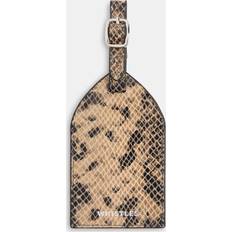 Nylon Luggage Tags Whistles Snake Print Pure Leather Luggage Tag Brown/Multi