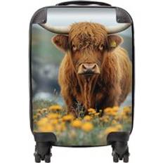 Luggage Warren Reed Highland Cow By The Coast Suitcase Brown Small