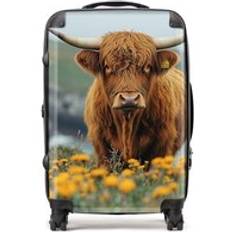 Luggage Warren Reed Highland Cow By The Coast Suitcase Brown Medium