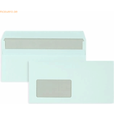Kuvert Blanke Briefumschläge DINlang 80g/qm Selbstklebend Fenster VE=1000 Stück blau