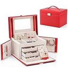 LINKIO Makeup Organizer Kreativt Kvinnligt Multifunktionell Smyckeskrin - Red