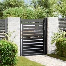 vidaXL Garden Gate Lockable Black 100x100 cm Aluminium