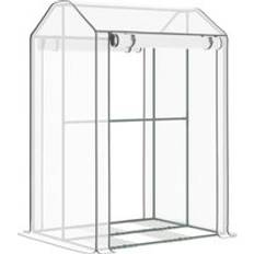 Mini Greenhouses OutSunny Mini Greenhouse with Shelves Portable Garden Grow House