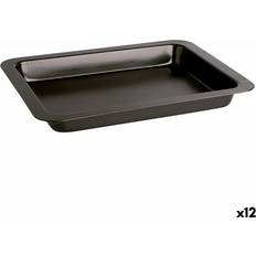 Bakplåtar Quid Sweet Grey Svart Metall 36 x 24 x 4 cm Pack med 12 Enheter Bakplåt