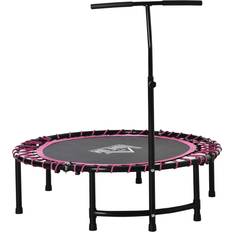 Pink Fitness Trampolines Homcom 4ft Pink Mini Adjustable Fitness Trampoline 132 x 114 x 114 cm
