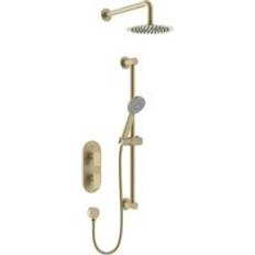 Brass Shower Systems Bristan Frammento Concealed Dual Control Mixer Shower Pack Brushed Brass Brass