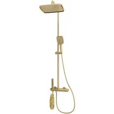 Brass Shower Systems Eastbrook Exposed Thermostatic Shelf Shower Set Brushed Brass Brass