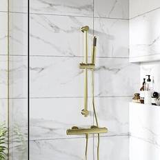 Shower Sets Arissa Brushed Brass Thermostatic Mixer Shower Set
