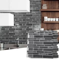 Art3d 10-Sheet Peel and Stick Backsplash Tile 12 x 12 in Smoky Black