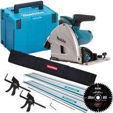 Makita SP6000J1 110V 165mm Plunge Saw with 2 x Rails Connector Bar & Clamp