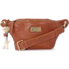 Catwalk Collection Handbags Ariana Leather Bum Belt Waist Festival Bag - Tan