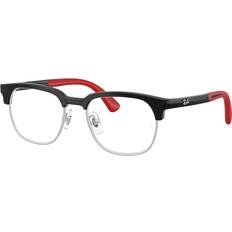 Glasses & Reading Glasses Ray-Ban Eyeglasses Unisex Rb1641 Optics Kids Bio-based Black On Rubber Red Frame Clear Lenses Polarized 46-17