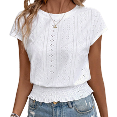 Shein Round Neck Elastic Waist TShirt Made Of Texture Material