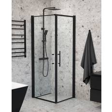 Bath Deluxe Brusehjørner Bath Deluxe Vänern Duschvägg Klarglas Svart Profil