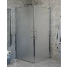 Bath Deluxe Brusehjørner Bath Deluxe Vänern Duschvägg Frostat Glas Krom Profil