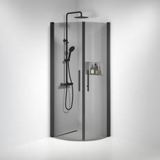 Bath Deluxe Brusere Bath Deluxe Vänern Duschvägg Rund Svart Profil