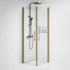 Bath Deluxe Brusere Bath Deluxe Vänern Duschhörn Klarglas Brons Profil