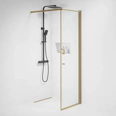 Bath Deluxe Duschväggar Bath Deluxe Vänern Duschvägg Klarglas Brons Profil