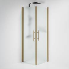 Bath Deluxe Brusere Bath Deluxe Vänern Duschhörn Rak Frostat Glas Brons Profil