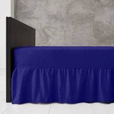 Blue Valance Sheets GC GAVENO CAVAILIA Diamond 144 Thread Count Ruffled Bed Single 3' Valance Sheet Blue