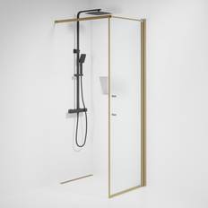 Bath Deluxe Duschväggar Bath Deluxe Vänern Duschvägg Bronsprofil Matt Glas