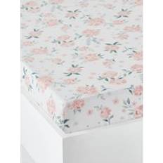Vertbaudet Fitted Sheet for Babies EAU DE ROSE Theme White/Print