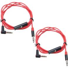 Tech of Sweden 2x 3.5 mm Uros Ja Uros Stereo Aux-Jatkojohto Kulma Red