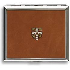 Smoking Accessories Knight Cambridge University Tan Leather Covered Cigarette Case