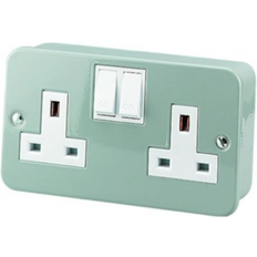Wickes Metal Clad 2 Gang Grey