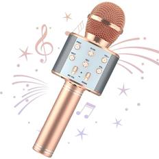 Karaoke Geni-Store Rose Gold Karaoke Microphone Wireless Bluetooth Speaker