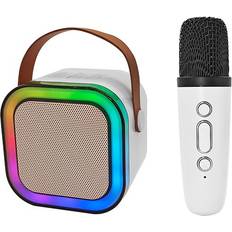 Karaoke Högtalare Med LED-Ljus Och Trådlös Mikrofon