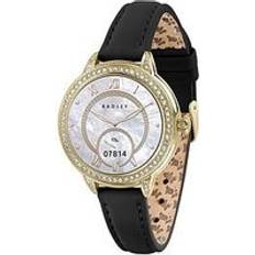 Smart Series 33 AMOLED Stoneset Gold Plated Black Leather Strap Calling Watch
